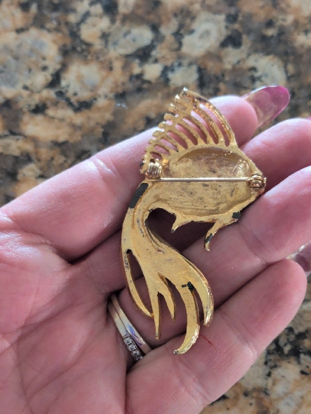 Colorful Fish Brooch with Rhinestones - Picture 2 of 2